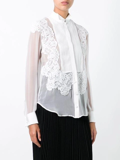 Shop Givenchy Pleated Front Sheer Shirt
