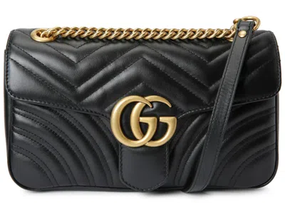 Pre-owned Gucci Women's  Gg Marmont Small Matelasse Bag In Black