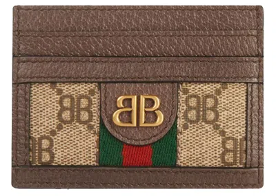 Pre-owned Gucci Women's  X Balenciaga The Hacker Project Card Case In Beige