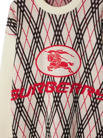 Burberry Men Row Neck Sweather With  Logo Print In Neutral