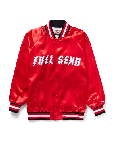 Pre-owned Full Send Men's  Satin Jacket In Red