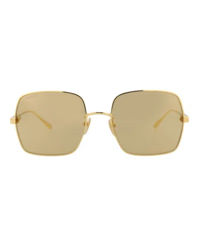 Pre-owned Gucci Women's  Squareframe Metal Sunglasses/ (gg1434s30014434004) (gg1434s In Gold/gold (gg1434s