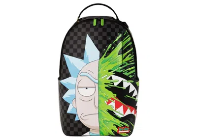 Pre-owned Sprayground X Rick & Morty Brainshark (dlxv) Backpack In Black/grey/green In Multi