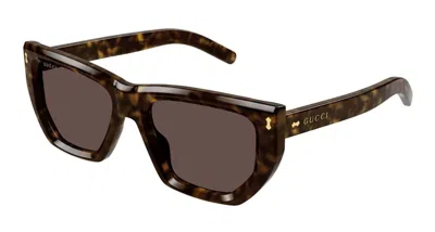 Pre-owned Gucci Tortoise Square Frame Sunglassesfr) In Havana/brown (gg1520s/002