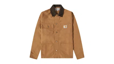 Pre-owned Carhartt Men's  Wip Michigan Coat In Hamilton Brown/tobacco