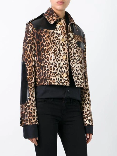 Shop Givenchy Leopard Print Grain De Poudre Jacket - Neutrals