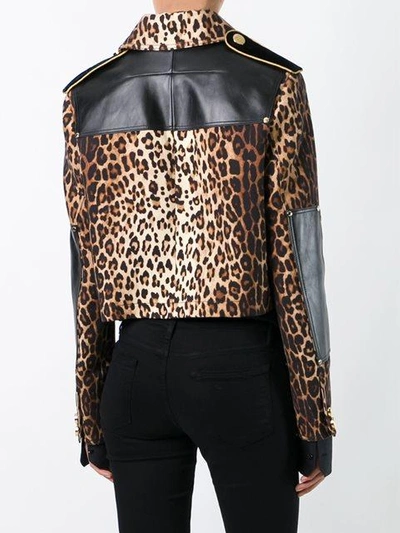 Shop Givenchy Leopard Print Grain De Poudre Jacket - Neutrals