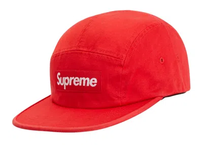 Pre-owned Supreme Washed Chino Twill Camp Cap (ss19) In Red