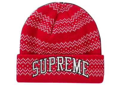 Pre-owned Supreme New Era Split Beanie In Red