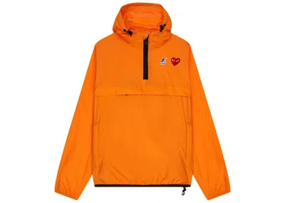 Pre-owned Comme Des Garçons Play X Kway Claude Halfzip Jacket In Orange