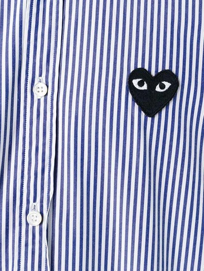 Shop Comme Des Garçons Play Striped Button Down Shirt