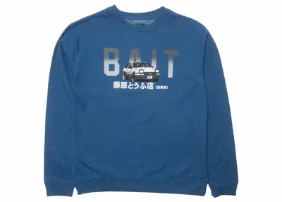 Pre-owned Bait Men's  X Initial D  Logo Design Crewneck Sweatshirt In Blue