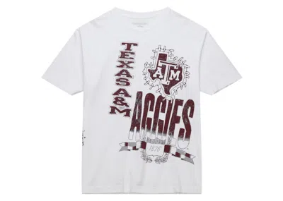 Pre-owned Travis Scott X Mitchell & Ness Texas A&m Aggies Handdrawn T-shirt In White