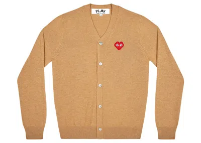 Pre-owned Comme Des Garçons Play X Invader Cardigan In Camel