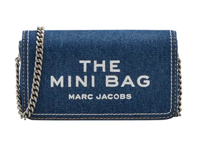 Pre-owned Marc Jacobs The Mini Denim Chain Items Slg Bag Dark Wash Backpack