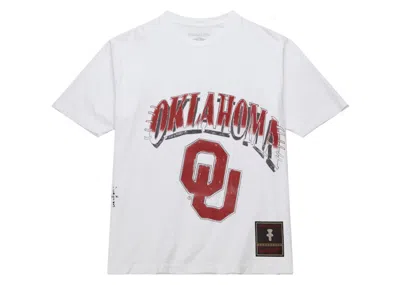 Pre-owned Travis Scott X Mitchell & Ness Oklahoma Sooners Handdrawn T-shirt In White