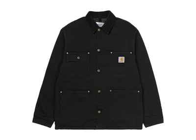Pre-owned Carhartt Men's  Wip Og Chore Coat (winter) Jacket In Black (aged Canvas)