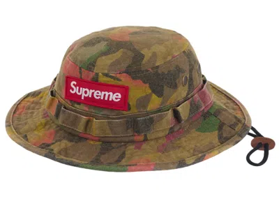 Pre-owned Supreme Washed Canvas Boonie In Tan Camo In Brown