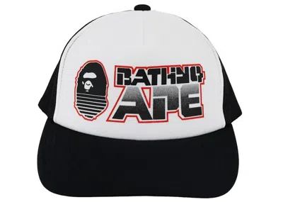 Pre-owned Bape Graphic Snap Back Mesh Cap In Black