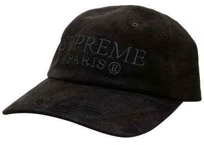 Pre-owned Supreme Suede 6panel In Black