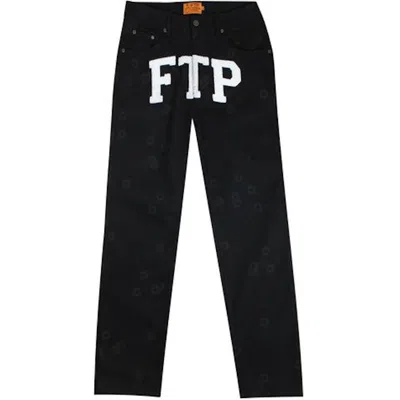 Pre-owned Ftp Men's  Bullet Hole Denim Pant In Black