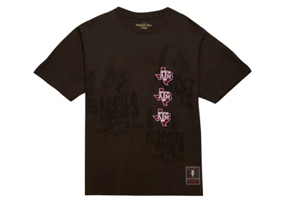 Pre-owned Travis Scott X Mitchell & Ness Texas A&m Aggies Seal T-shirt In Brown