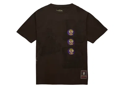 Pre-owned Travis Scott X Mitchell & Ness Lsu Tigers Seal T-shirt In Brown