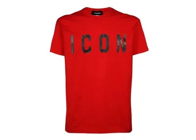 Pre-owned Dsquared2 Men's Dsqua2 Icon T-shirt In Red/black In Multi