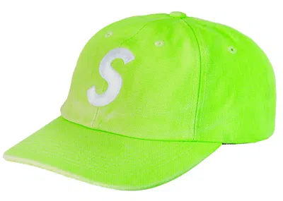 Pre-owned Supreme Pigment Canvas S Logo 6panel In Lime In Green