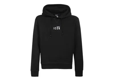 Pre-owned Dsquared2 Men's  Mini Be Icon Hoodie In Black/white In Multi