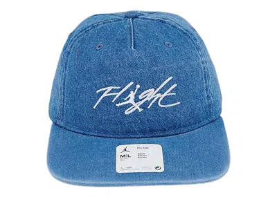 Pre-owned Jordan Pro Unstructured 5panel Hat In Blue Grey/white In Multi