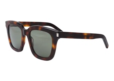 Pre-owned Saint Laurent Square Sunglasses51) In Havana/green (sl465/002