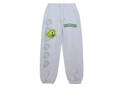 Pre-owned Travis Scott X Mitchell & Ness Oregon Ducks Classic Sweatpants In Heather Gray