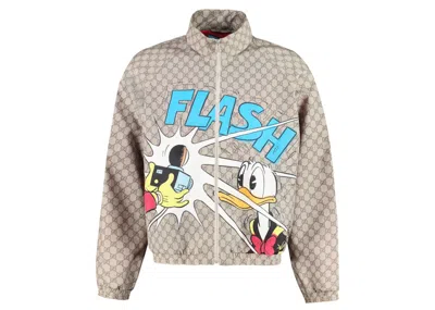Pre-owned Gucci Men's  X Disney Donald Duck Monogram Techno Jacket In Beige