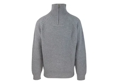 Pre-owned Carhartt Men's  Wip Marlon Halfzip Sweater In Grey