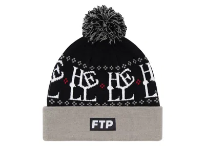 Pre-owned Ftp Men's  Hell Pom Beanie In Black