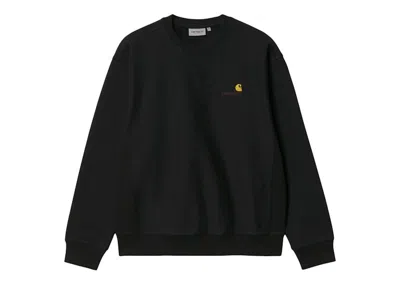 Pre-owned Carhartt Men's  Wip American Script Sweatshirt In Black