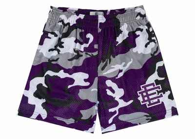 Pre-owned Eric Emanuel Men's  Ee Basic Short In Purple/black Camo In Multi
