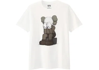 Pre-owned Kaws X Uniqlo Passing Through Tee Shirt (japanese Sizing) In White