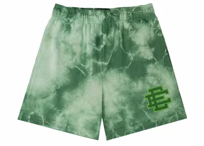 Pre-owned Eric Emanuel Men's  Ee Basic Short In Green Tie Dye