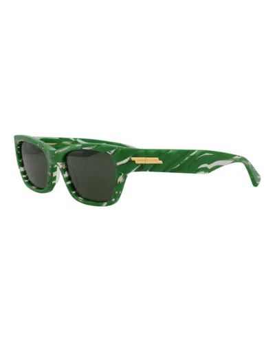 Pre-owned Bottega Veneta Square Rectangle Sunglasses/ (bv1143s30013129004) (bv1143s In Green/green (bv1143s