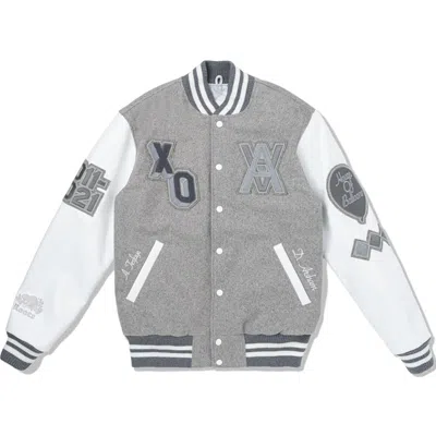 Pre-owned The Weeknd Men's  X Daniel Arsham Roots House Of Balloons Premium Award Jacket In White/grey