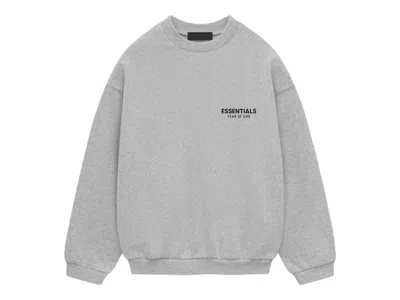 Pre-owned Fear Of God Men's  Essentials Fleece Crewneck Sweatshirt In Light Heather Gray