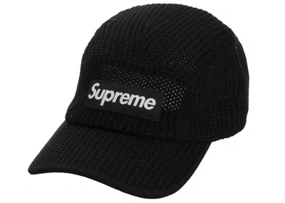 Pre-owned Supreme String Camp Cap In Black