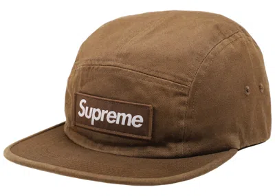 Pre-owned Supreme Washed Chino Twill Camp Cap (fw18) In Moss In Green