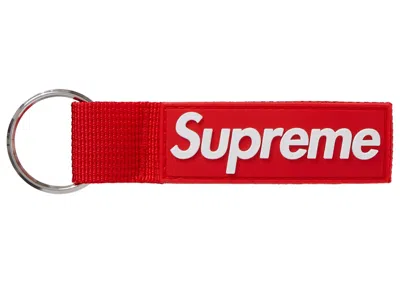 Pre-owned Supreme Webbing Keychain In Red