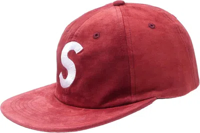 Pre-owned Supreme Suede S Logo 6 Panel In Burgundy