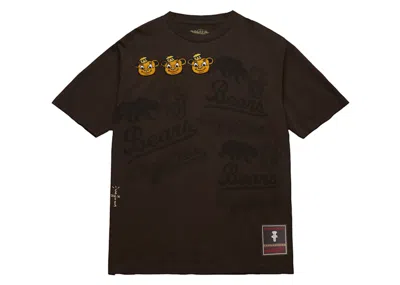 Pre-owned Travis Scott X Mitchell & Ness Cal Bears Seal T-shirt In Brown