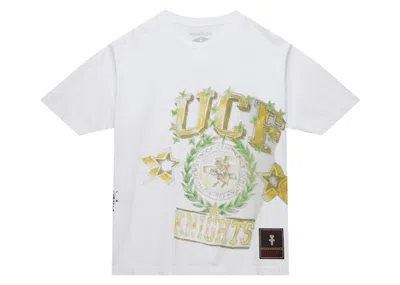 Pre-owned Travis Scott X Mitchell & Ness Ucf Knights Handdrawn T-shirt In White