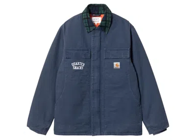 Pre-owned Carhartt Men's  Wip Quartersnacks Og Arctic Coat In Blue
